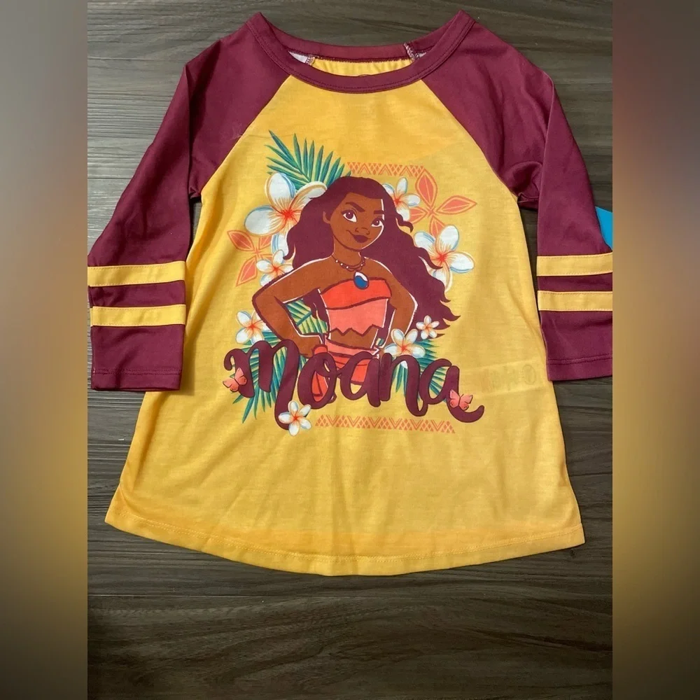 Disney Collection Little Girls Long Sleeve Moana Crew Neck Nightshirt size 2T - Picture 4 of 5